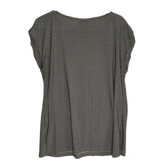Dana Buchman Brown & Black Diamond Patterned Blouse, Medium, Pre-owned - Picture 3 of 7